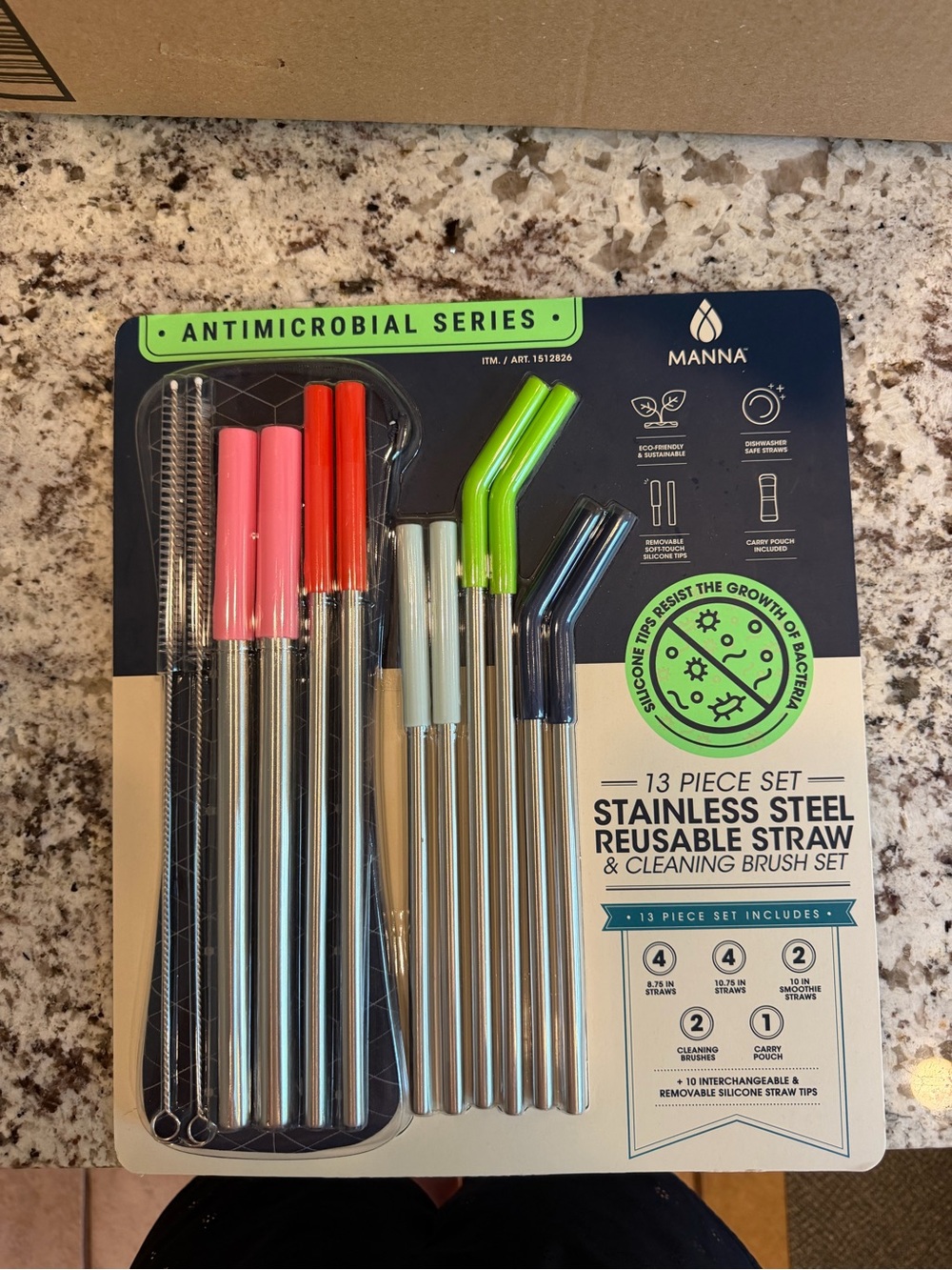 Manna Stainless Steel Reusable Straw Set - Multicolor Tips